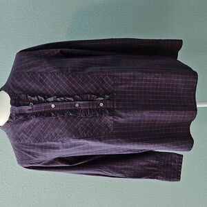 J. Crew Navy and Red Checkered Shirt